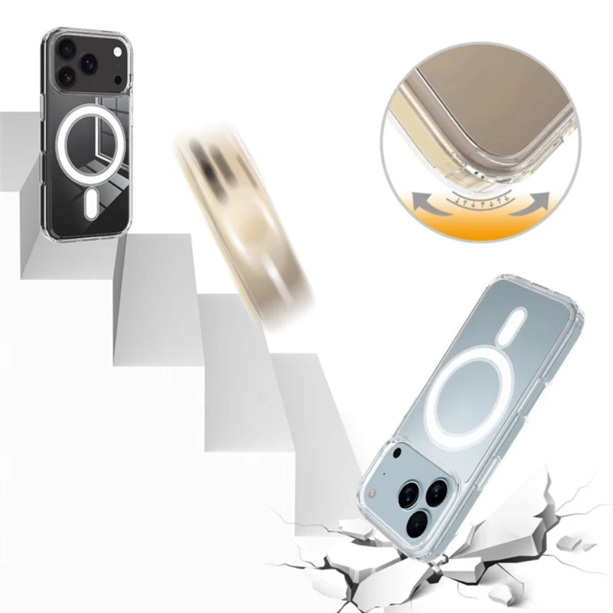 GENERICO - Case Para Iphone 17 Pro Max Clear Mag Y Vidrios