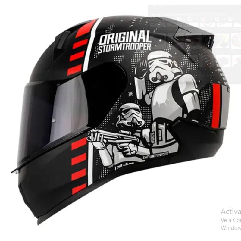 SHAFT - CASCO MOTO SHAFT SH 522 STARS WARS NEGRO/ROJO
