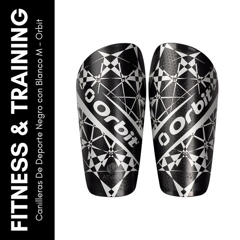 GENERICO - Canilleras De Deporte Negro con Blanco M - Orbit