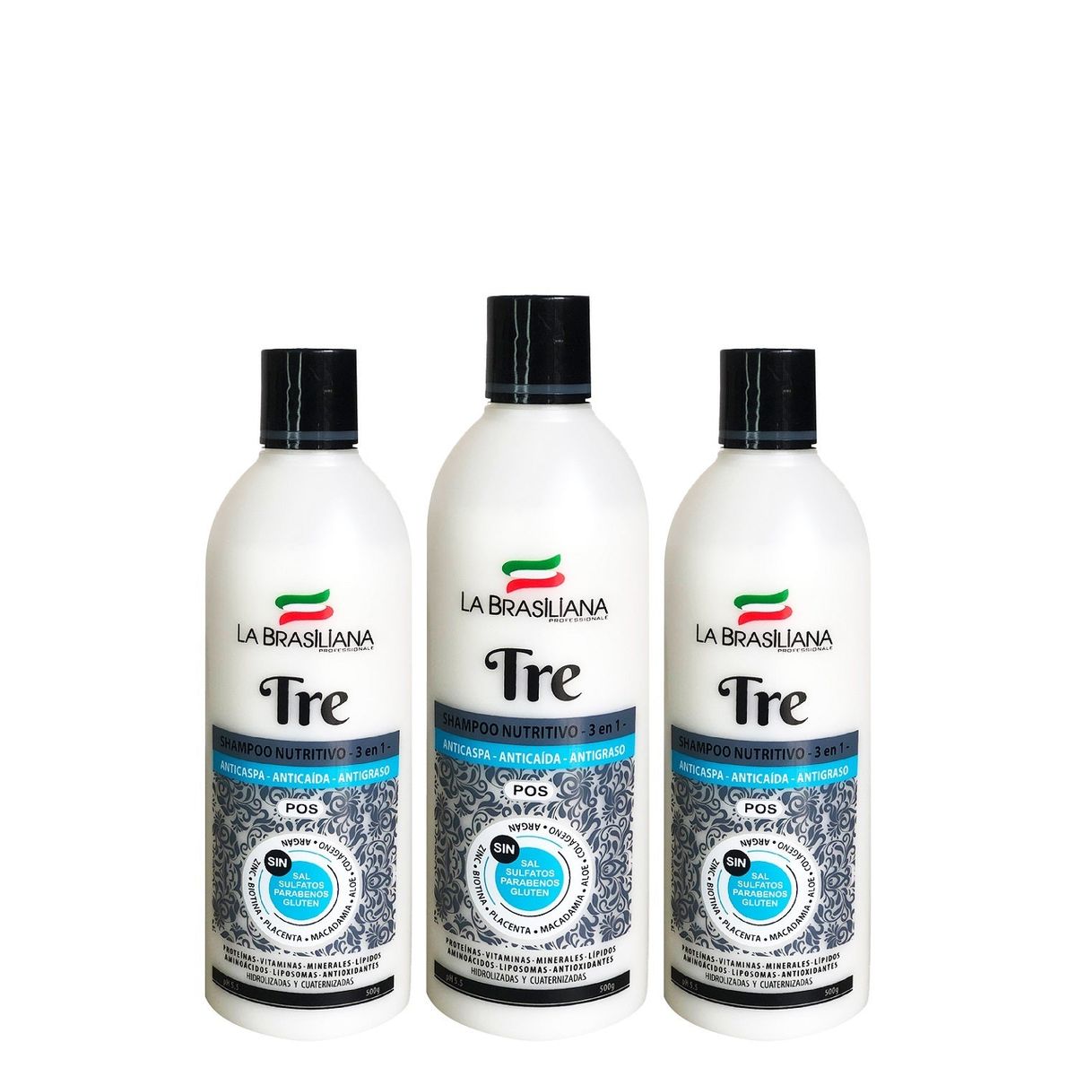 LA BRASILIANA - 3 Shampoo Tre - Pos 500Gr - La Brasiliana