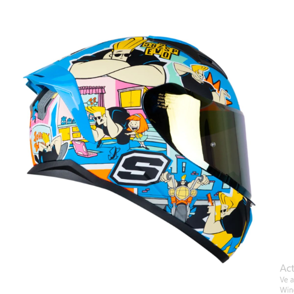 SHAFT - CASCO MOTO SHAFT SH - 582 SP EVO JOHNNY BRAVO AZUL
