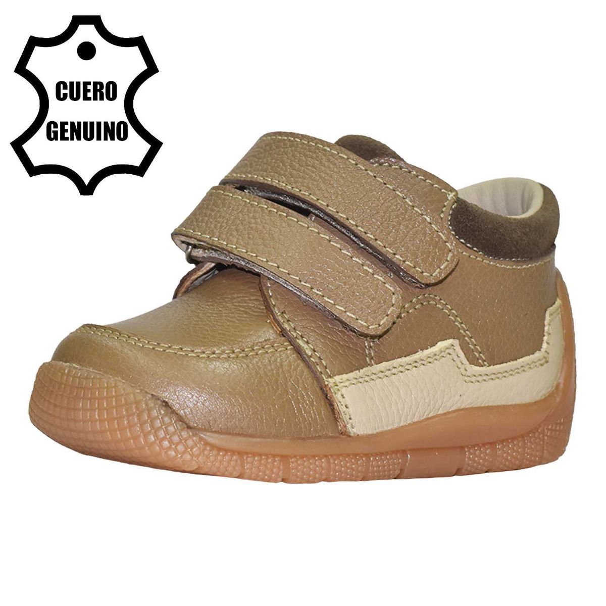 BRUNO KIDS - ZAPATO PIBE PARA NIÑO BRUNO KIDS DE CUERO NUTRIA PRIMEROS PASOS