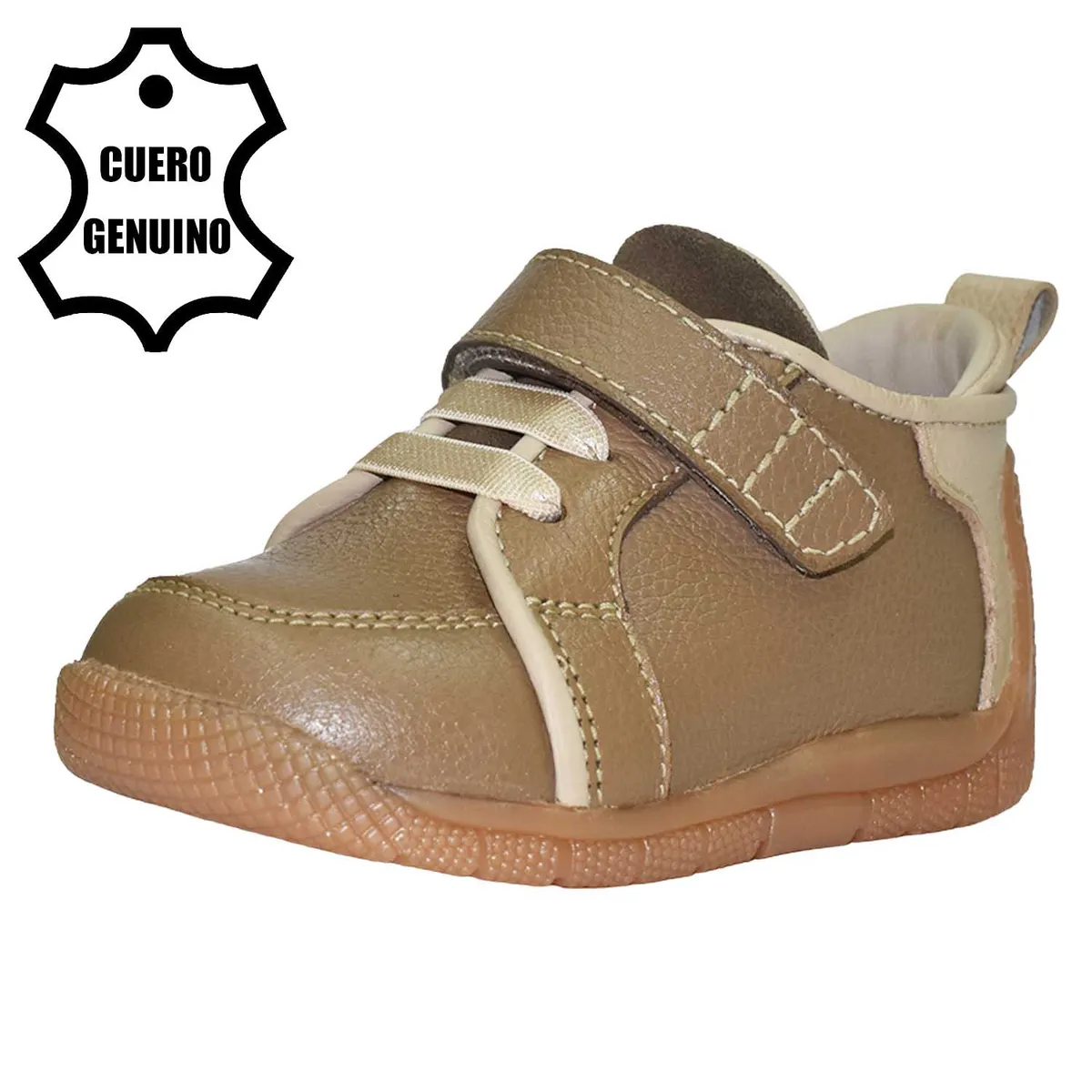 BRUNO KIDS - ZAPATO PIBE PARA NIÑO BRUNO KIDS DE CUERO NUTRIA PRIMEROS PASOS