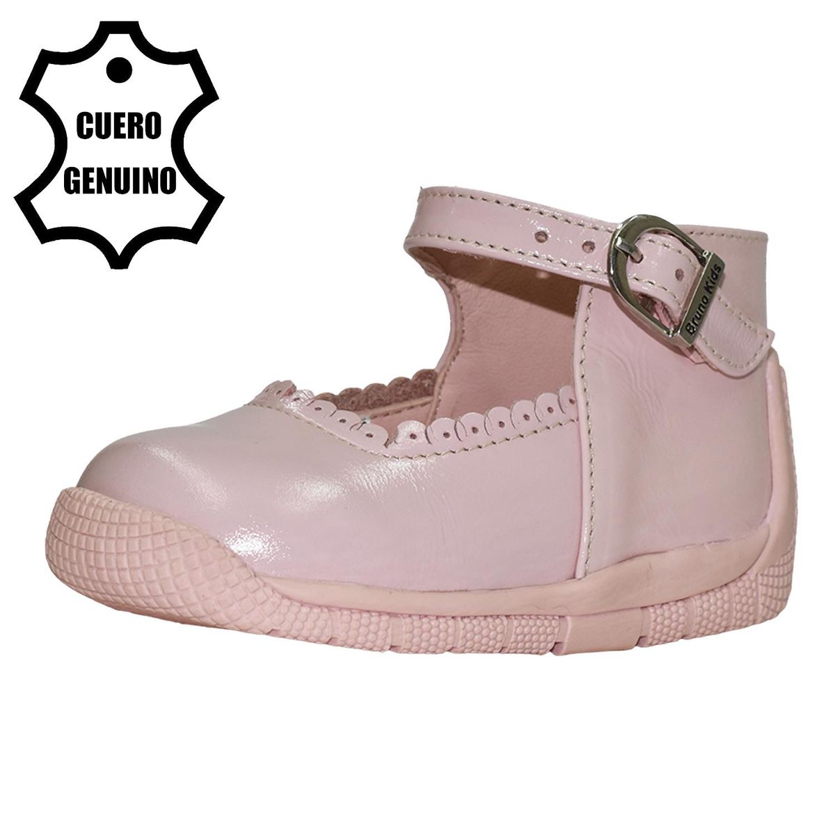 BRUNO KIDS - ZAPATO PIBE PARA NIÑA BRUNO KIDS DE CUERO ROSA PRIMEROS PASOS