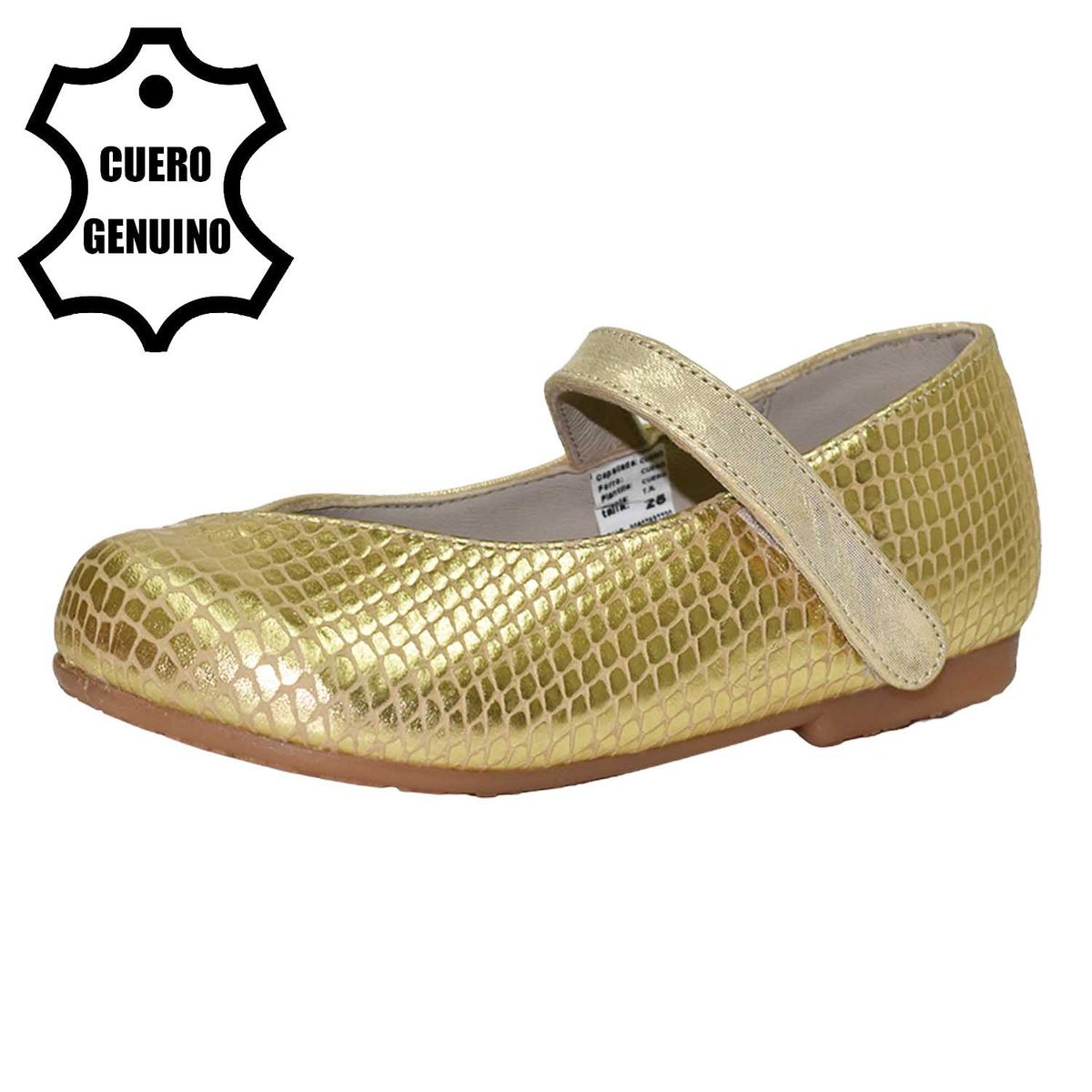 BRUNO KIDS - ZAPATO CAMINANTE PARA NIÑA BRUNO KIDS DE CUERO DORADO CAMINANTE