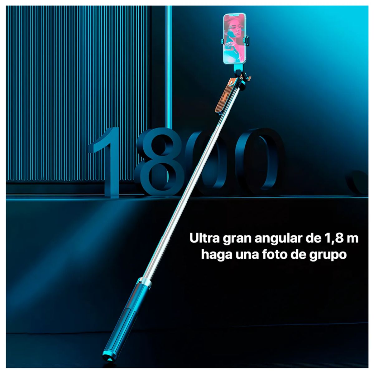 SEISA - Trípode Palo Selfie Bluetooth P180 180 cm Soporte 360 Celular y Cámara