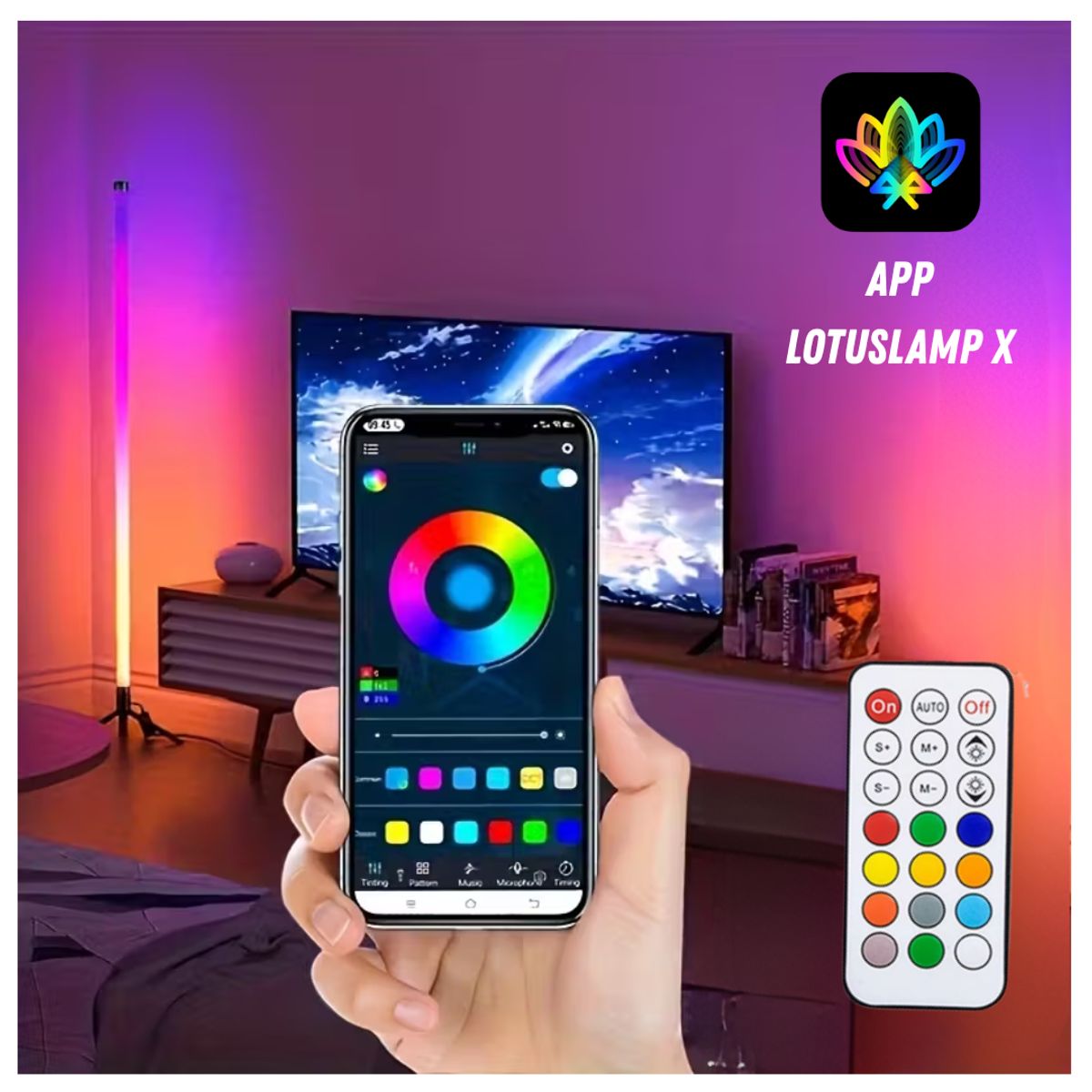 SEISA - Barra De Luz Led Rgb 120cm Ritmica Control Remoto Y App Streaming