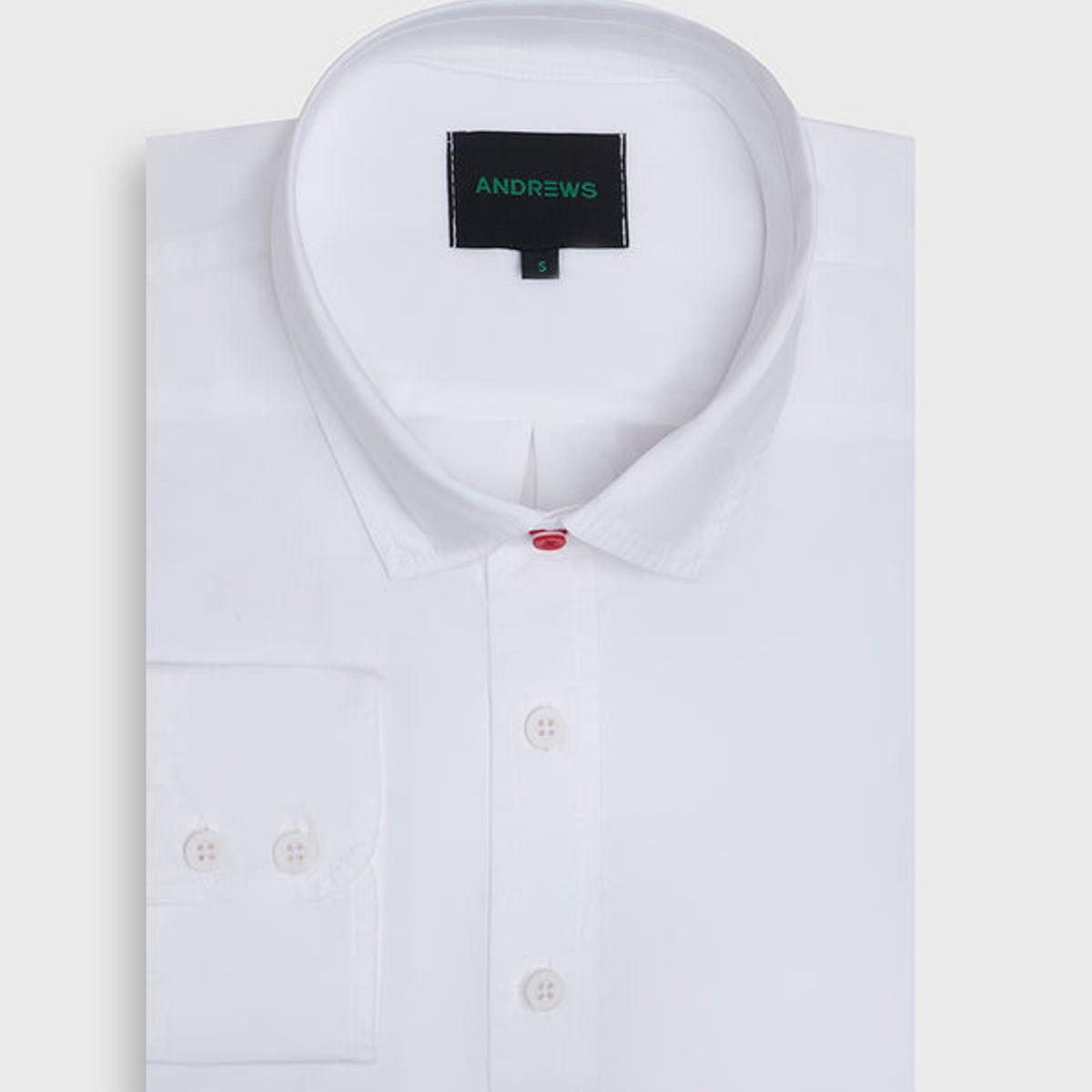 ANDREW'S TIES - Camisa Casual Garment Dye - Puño simple 2 botones blanco