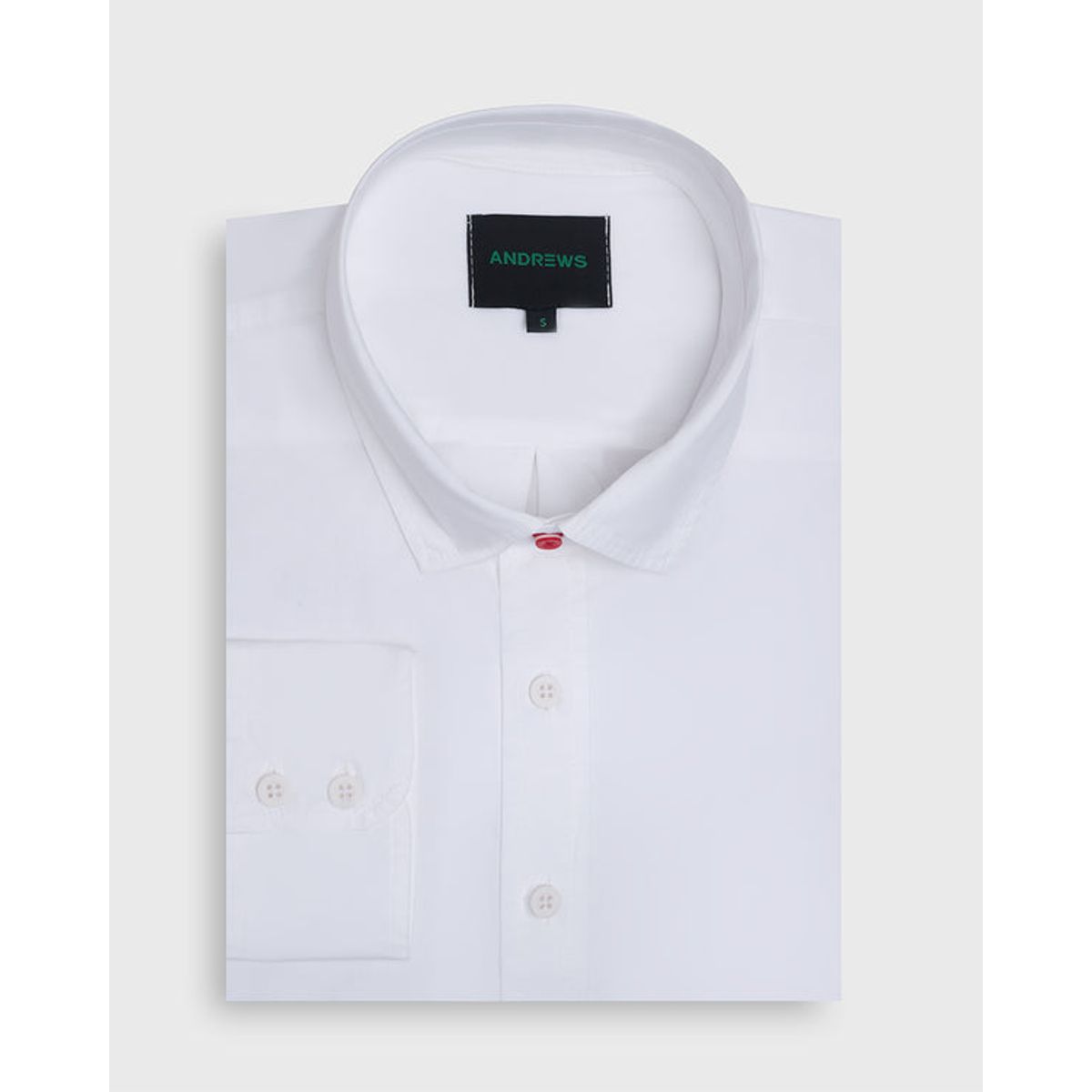 ANDREW'S TIES - Camisa Casual Garment Dye - Puño simple 2 botones blanco
