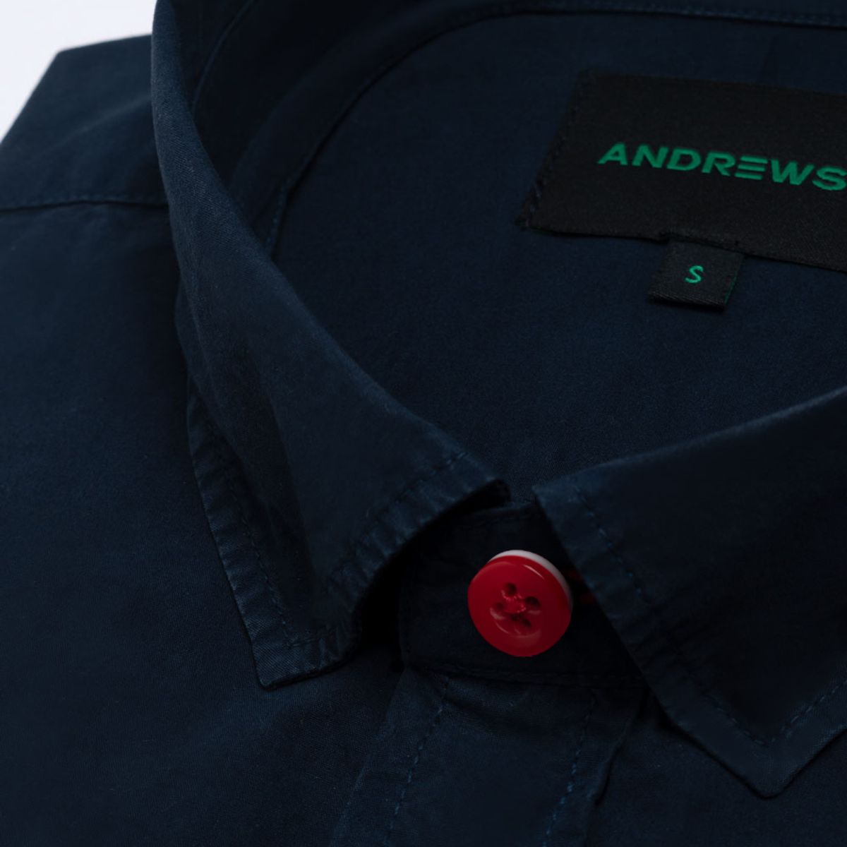ANDREW'S TIES - Camisa Casual Garment Dye -  Puño simple 2 botones azul