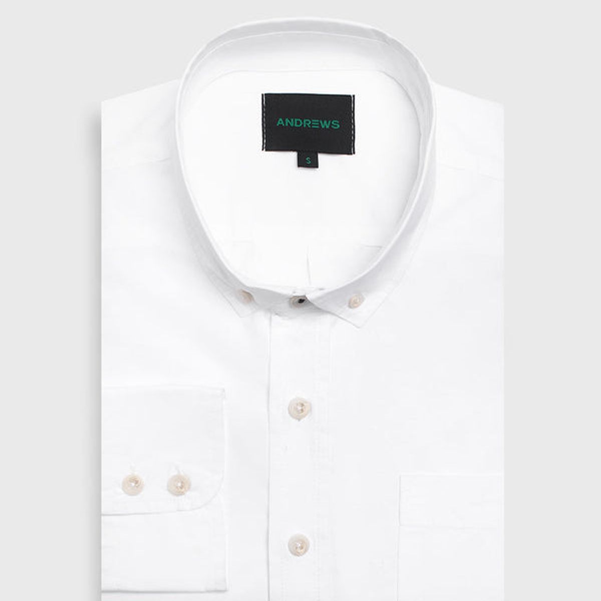 ANDREW'S TIES - Camisa Casual Garment Dye - cuello button-down blanco
