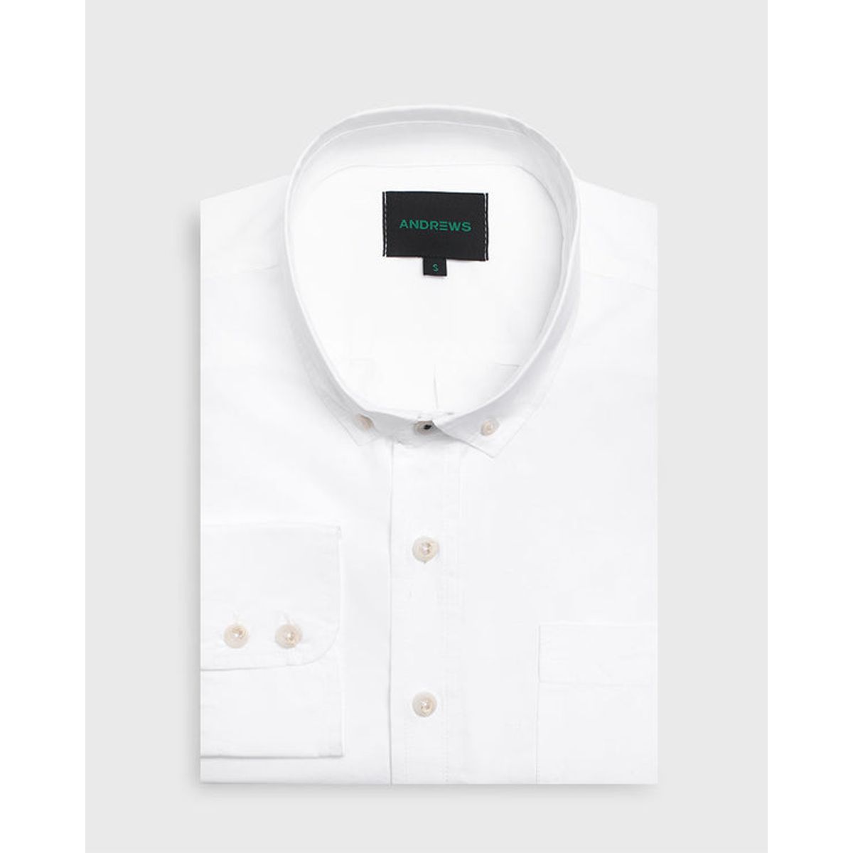 ANDREW'S TIES - Camisa Casual Garment Dye - cuello button-down blanco