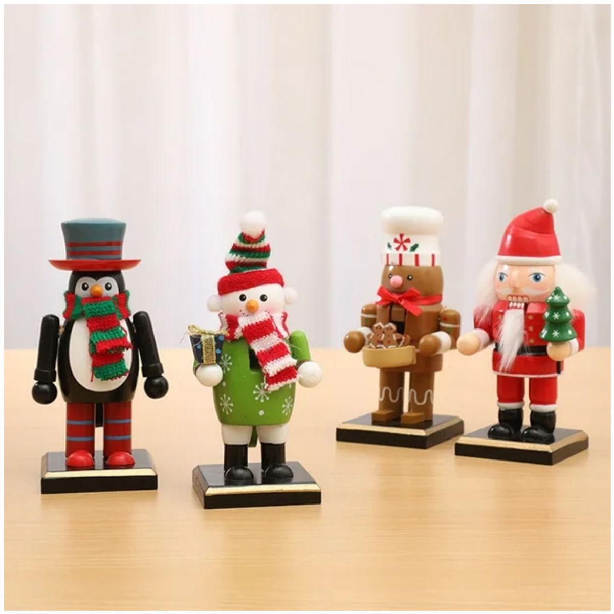 INSPIRA MARKET - Adorno Navideño Madera Navidad Muñecos Diseño Aleatorio