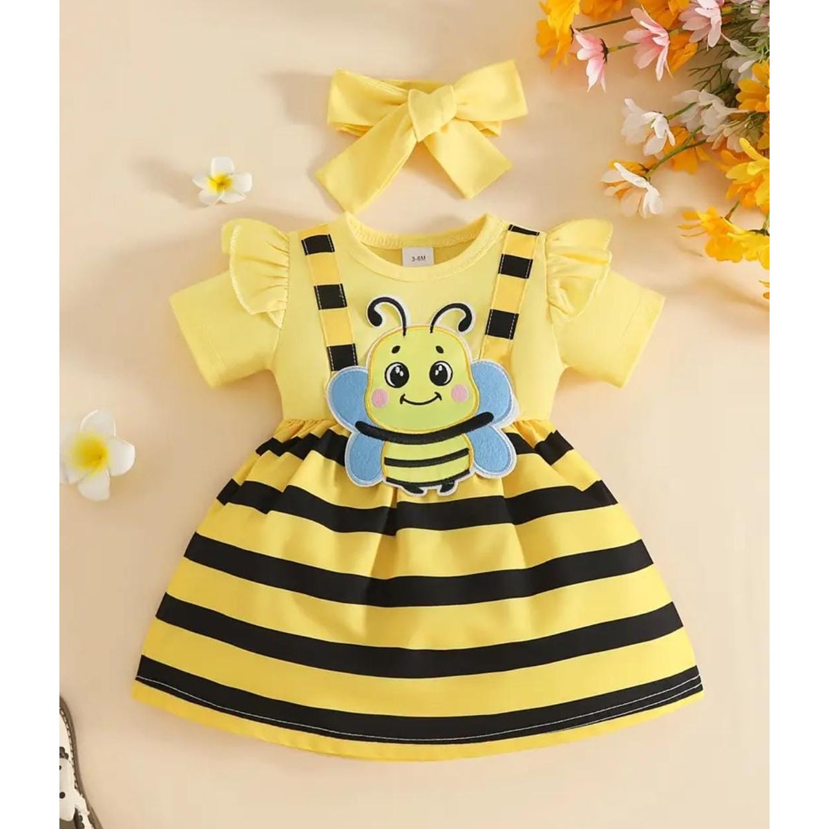 GENERICO - Vestido Niña Abejita Talla 2 + Vincha