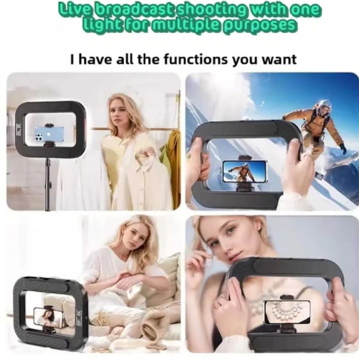 GENERICO - Luz Led Relleno Recargable Portatil  Jaula 12 Pulgadas Panel Tripode