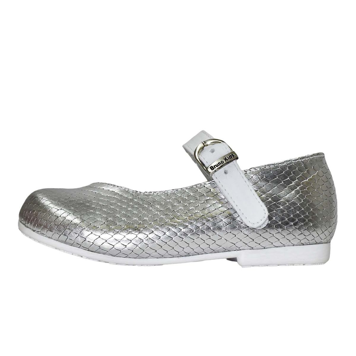 BRUNO KIDS - ZAPATO CAMINANTE PARA NIÑA BRUNO KIDS DE CUERO PLATA CAMINANTE