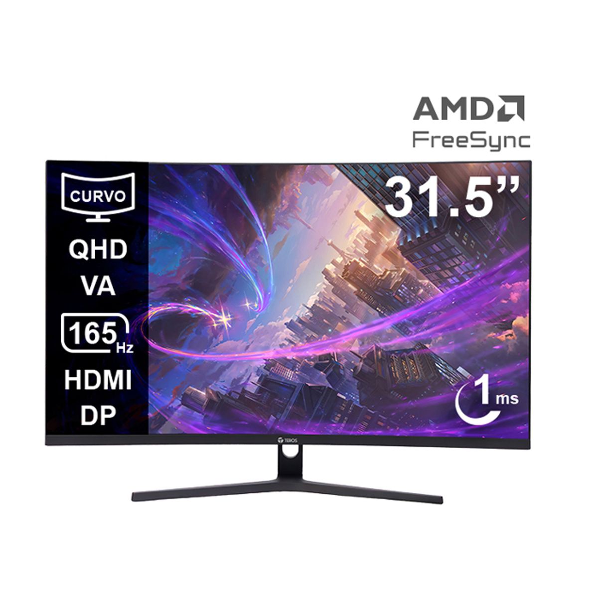 TEROS GAMING - Monitor Curvo GaminTeros TE-3217G 31.5" QHD (2560x1440) 165 Hz 1ms