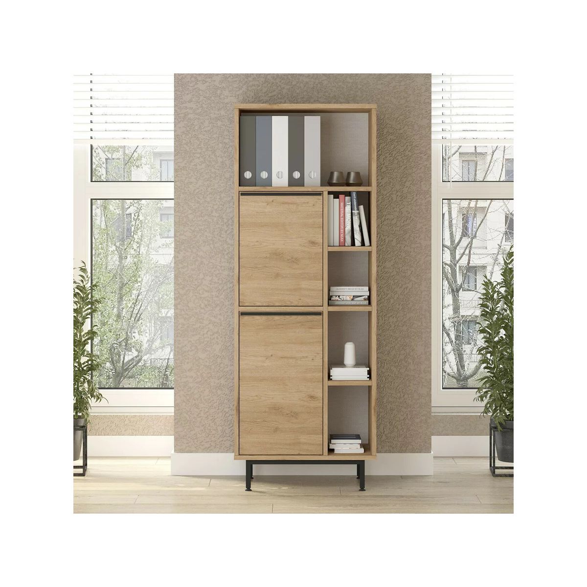 R&R MUEBLES - Estante Moderno 2 Puertas Conrad Duna R&R MUEBLES