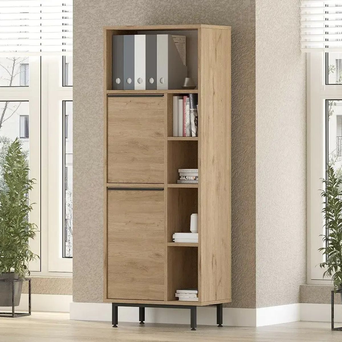 R&R MUEBLES - Estante Moderno 2 Puertas Conrad Duna R&R MUEBLES