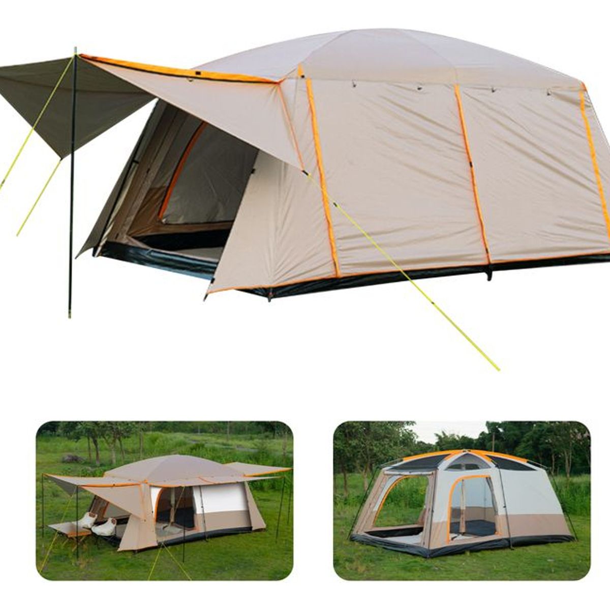 AFVENTURA - Carpa 10 Personas Impermeable Con Doble Capa Y Ventilación