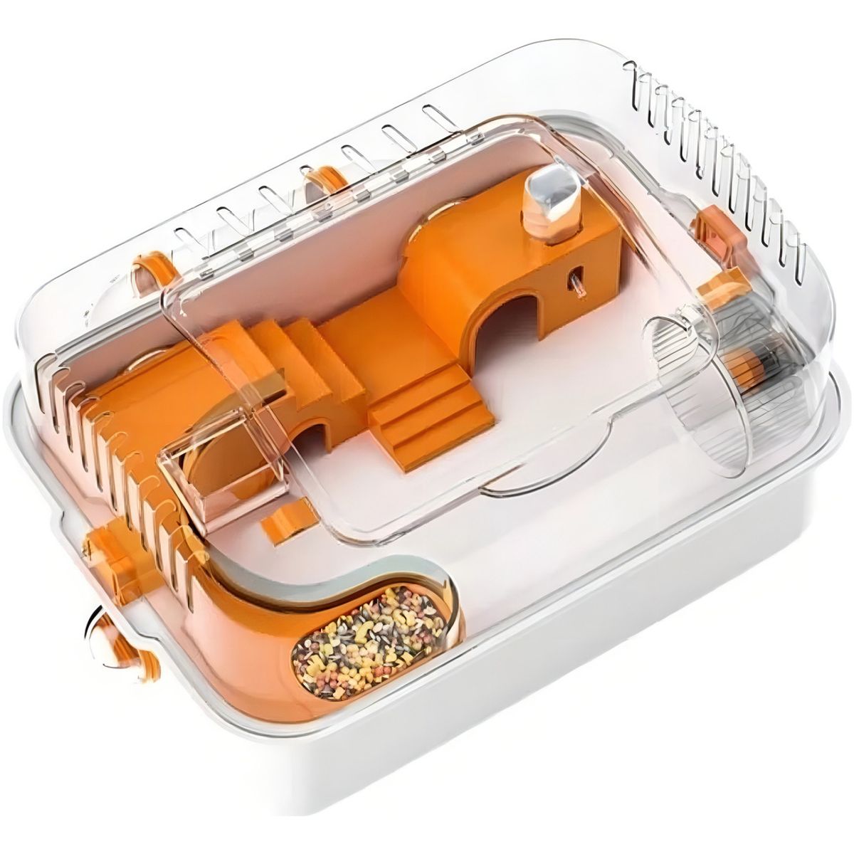 PELUDINES - Jaula De Acrílico De Alta Calidad Para Hámsteres naranja