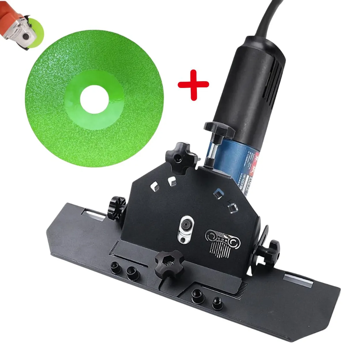 OEM - Adaptador Corte 45 Amoladora Porcelanato + Disco Verde Corte Pulido