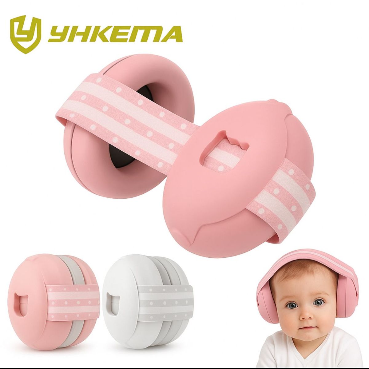 GENERICO - Protector Auditivo Orejera Para Bebé Tamaño Ajustable ROSA