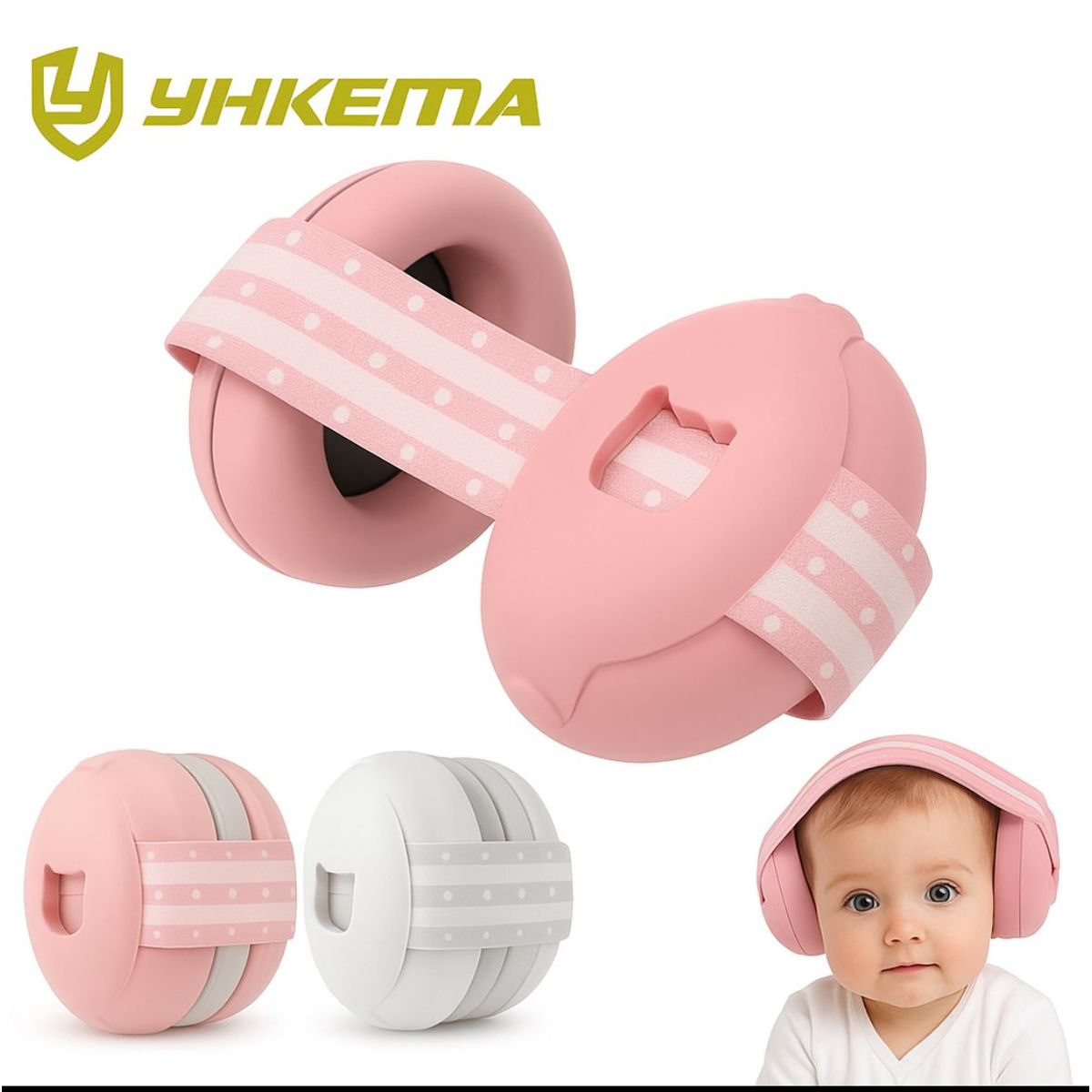 GENERICO - Protector Auditivo Orejera Para Bebé Tamaño Ajustable ROSA