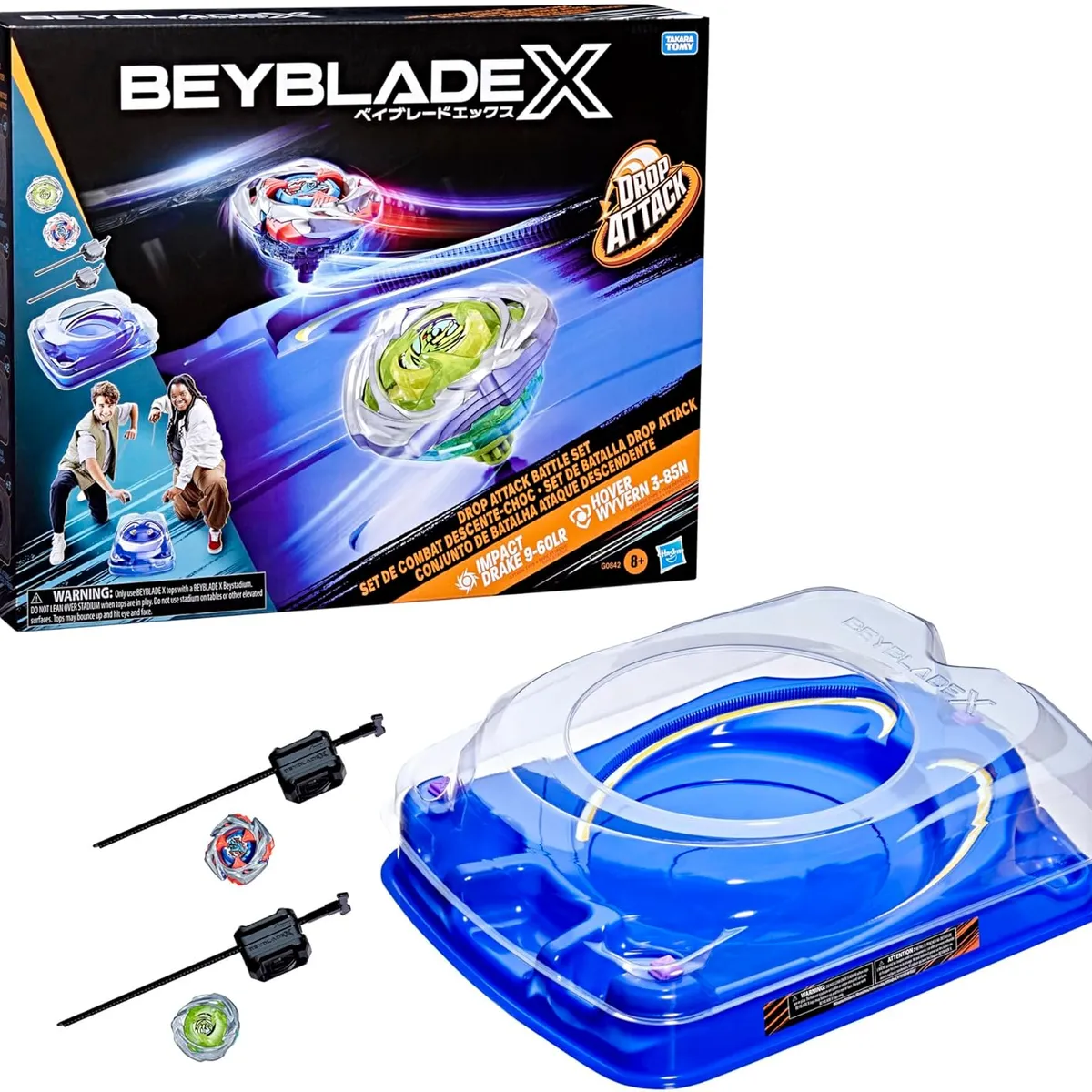 HASBRO - BEYBLADE X Drop Attack Battle Set con Beystadium Arena