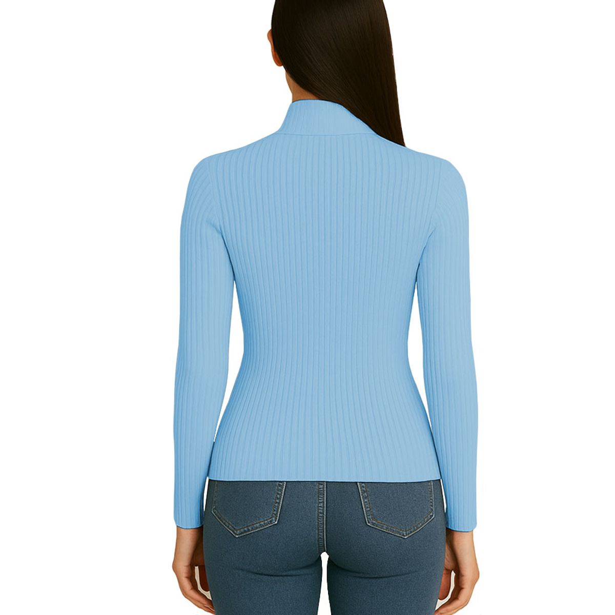 GENERICO - Polo Cafarena Manga Larga Rib Grueso Sab-16 Color Celeste