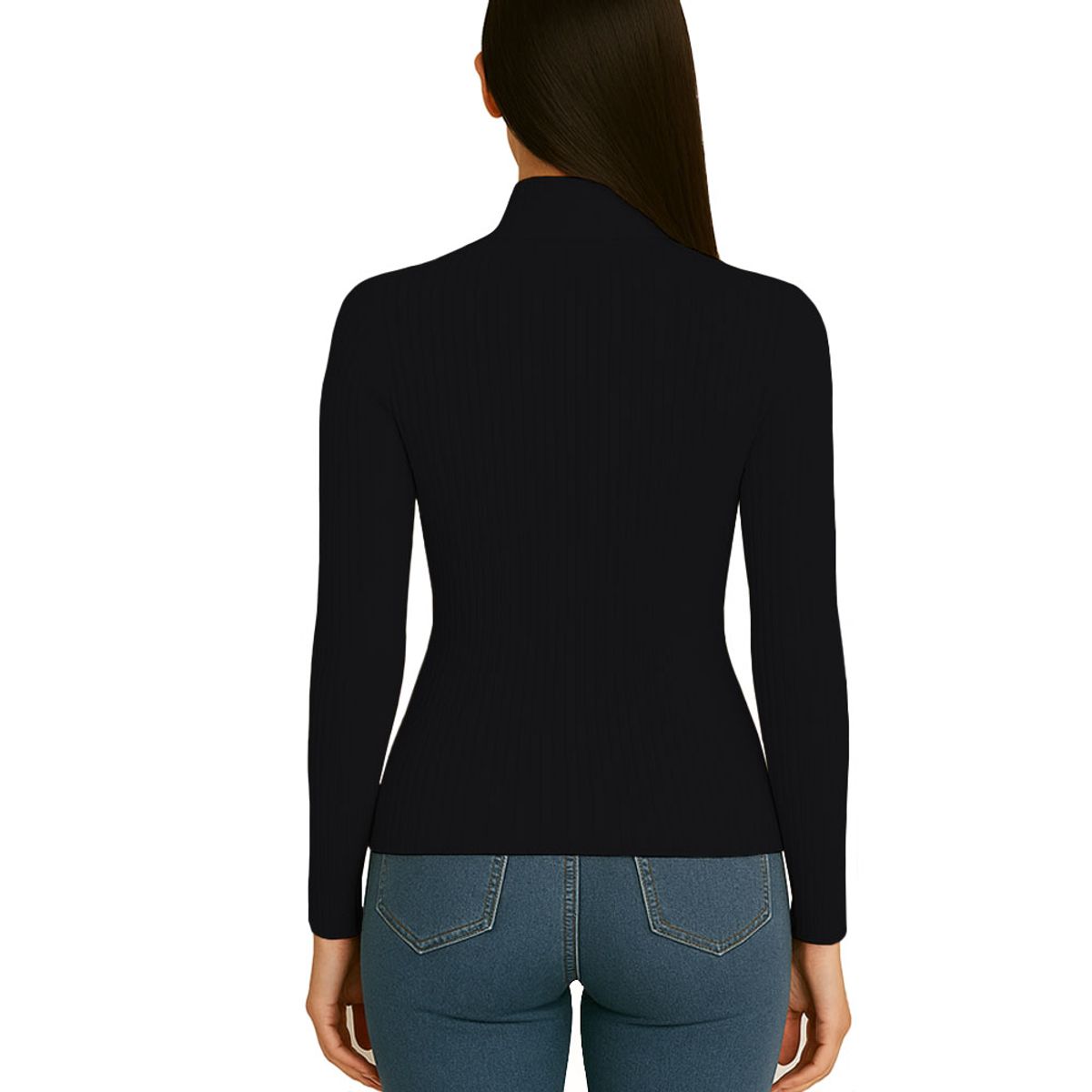 GENERICO - Polo Cafarena Manga Larga Rib Grueso Sab-16 Color Negro