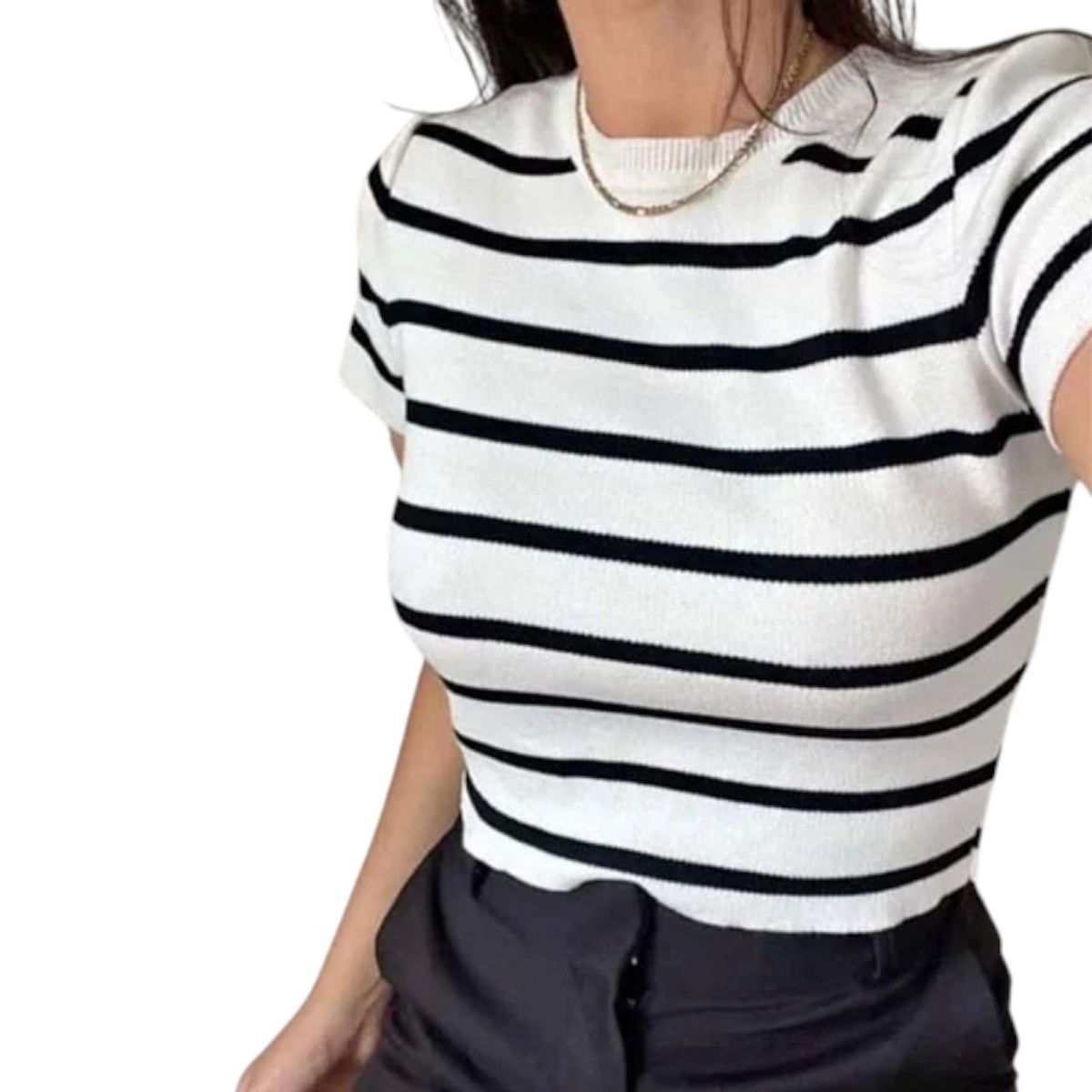 GENERICO - Polo Mujer Hilo 43Sot1 Gab-18 Rayas Blanco