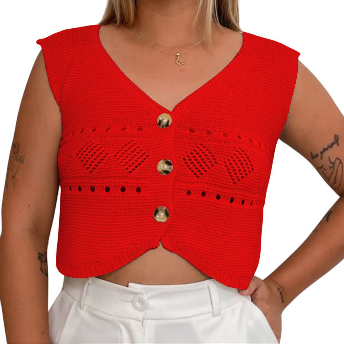 GENERICO - Sueter Mujer Hilo Tacto 352G-15 Color Rojo