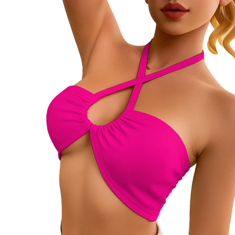GENERICO - Top Mujer Bra Rib Grueso 604Gen Ana-07 Color Fucsia