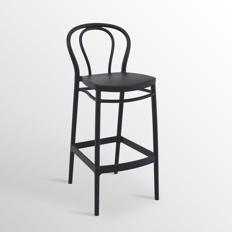 GENERICO - Silla bar negro contemporáneo 65 cm alt