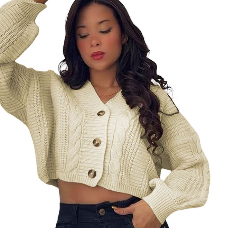 GENERICO - Chompa Mujer Hilo Trensa 359G-23 Color Crudo