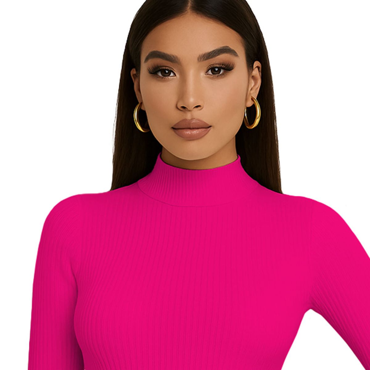 GENERICO - Polo Cafarena Manga Larga Rib Grueso Sab-16 Color Fucsia