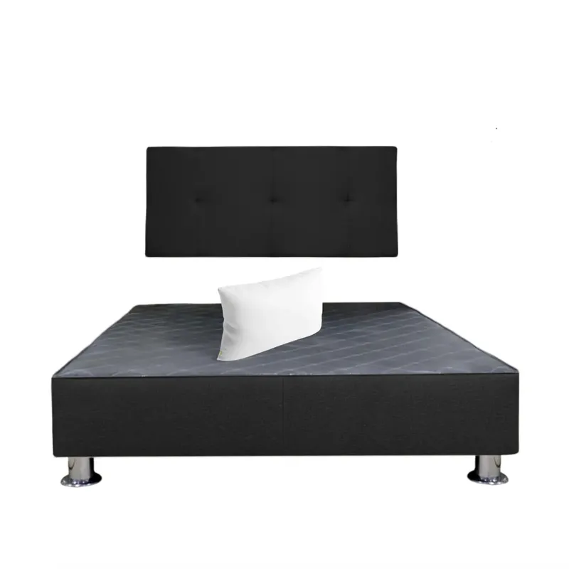 MUEBLES MACRUMO - Cama tapizada Brisa Negro - 2 Plz