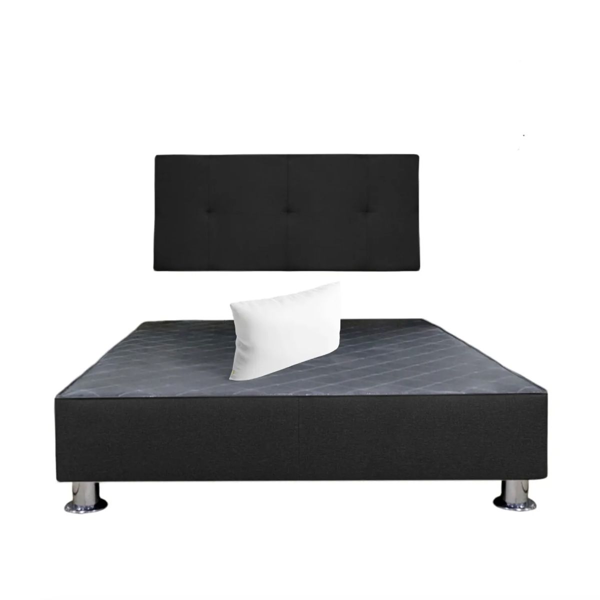 MUEBLES MACRUMO - Cama tapizada Brisa - 1.5 Plz - Color Negro