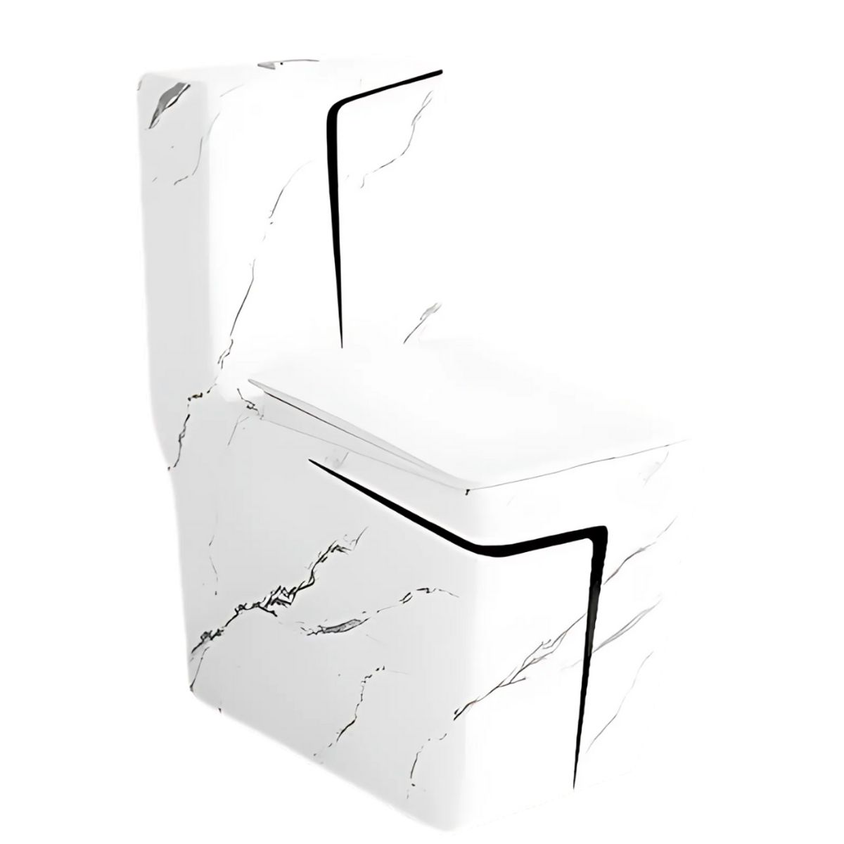 FRATELLI - INODORO ONE PIECE MINIMALISTA BLANCO Y NEGRO