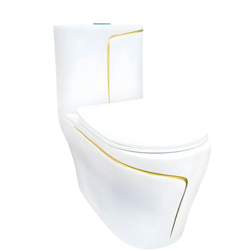 FRATELLI - INODORO ONE PIECE MINIMALISTA  BLANCO CON DORADO