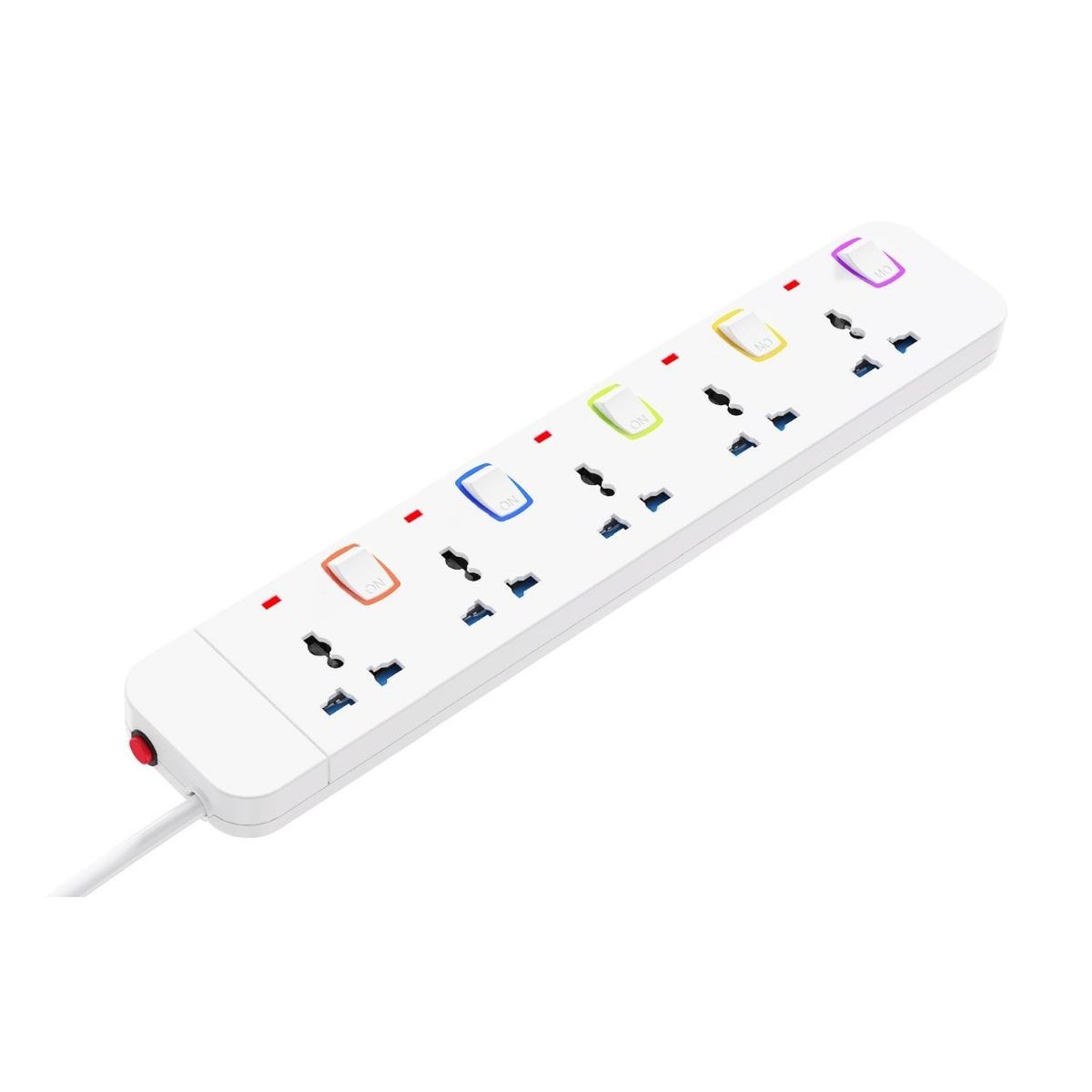 MOVISUN - Supresor De Picos Extensión Tomacorriente 5 Tomas 3metros