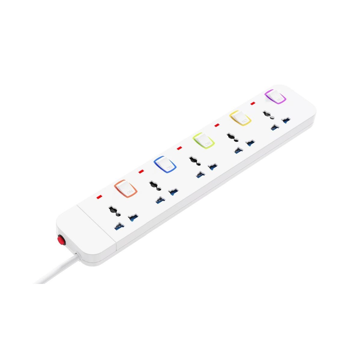 MOVISUN - Supresor De Picos Extensión Tomacorriente 5 Tomas 3metros