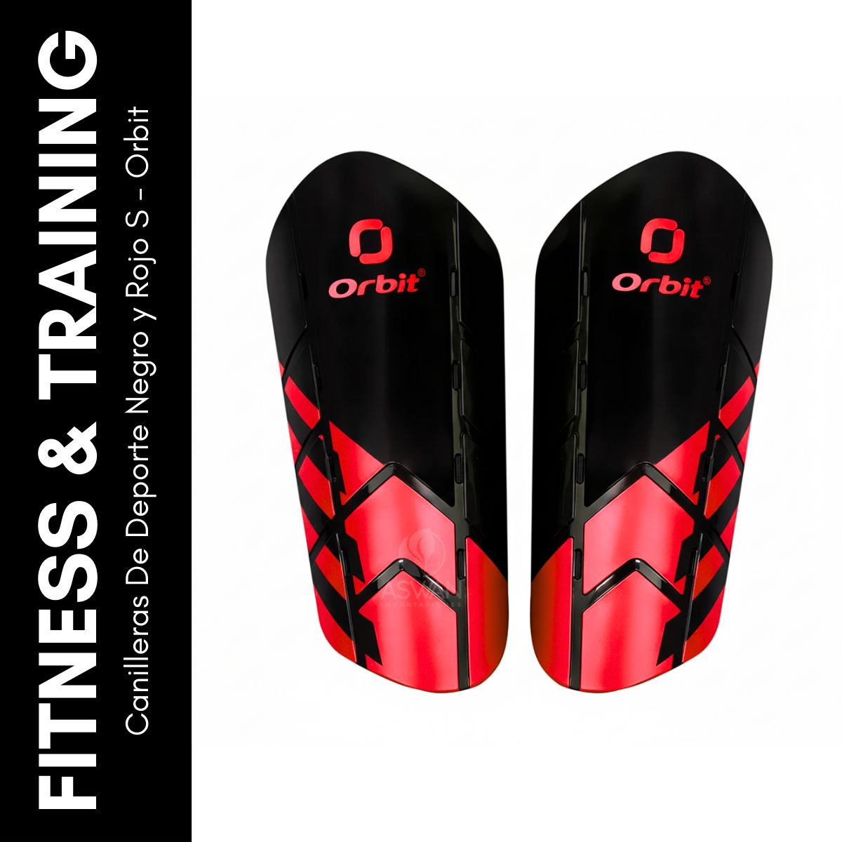 GENERICO - Canilleras De Deporte Negro y Rojo S - Orbit