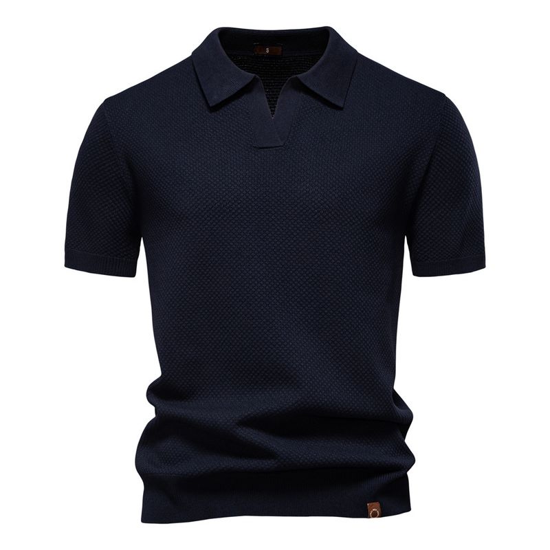 TIOZONEY - Polo de manga corta para hombre-Azul