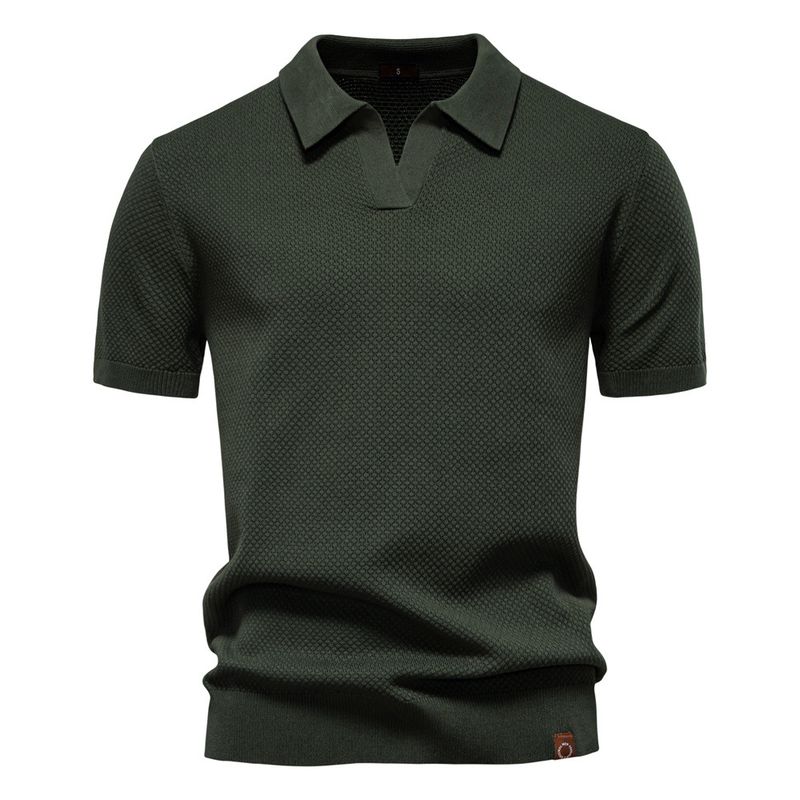 TIOZONEY - Polo de manga corta para hombre-Verde