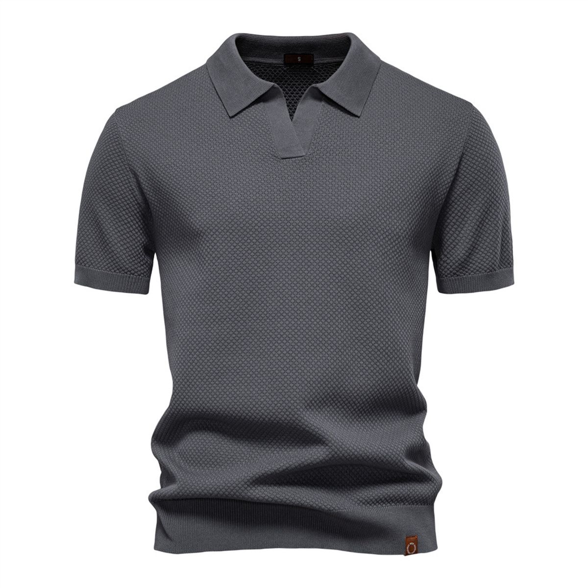 TIOZONEY - Polo de manga corta para hombre-Gris