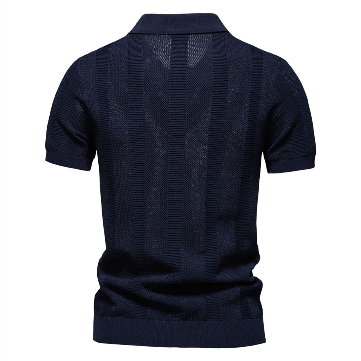 TIOZONEY - Polo a rayas para hombre-Azul