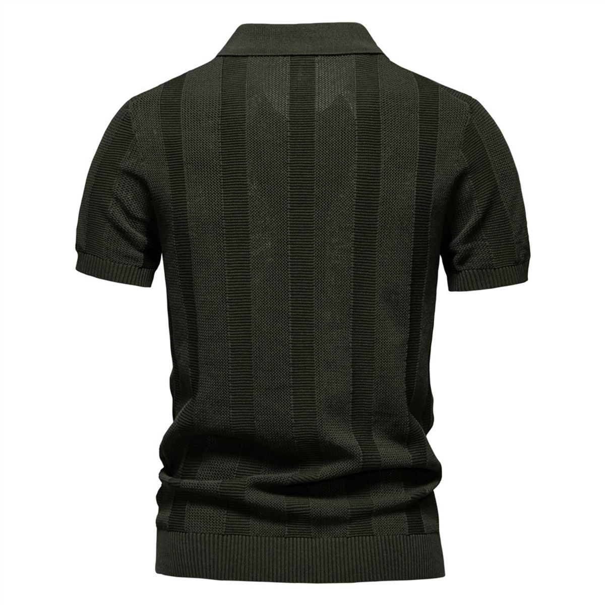 TIOZONEY - Polo a rayas para hombre-Verde