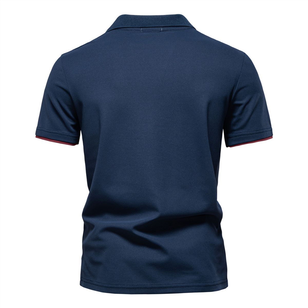 TIOZONEY - Polo de cuello en V para hombre-Azul